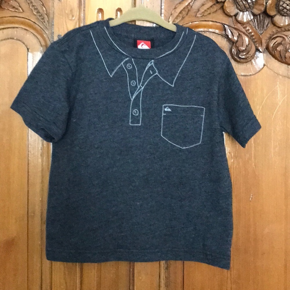 3/$20 Quicksilver Dark Gray Faux Polo Shirt